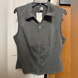 H&M Charcoal Zip-Up Vest